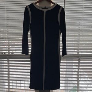 Ralph Lauren Black and White Long Sleeve Bodycon Dress